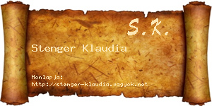 Stenger Klaudia névjegykártya